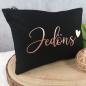 Preview: Kosmetiktasche, Kulturtasche mit Schriftzug Jedöns, wahlweise in dunkelblau oder schwarz, mit rosegoldene oder silberne Schrift, Vorschaubild rosegold, Größe L