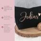 Preview: Kosmetiktasche, Kulturtasche mit Schriftzug Jedöns, wahlweise in dunkelblau oder schwarz, mit rosegoldene oder silberne Schrift, Vorschaubild rosegold Produktbild