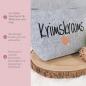 Preview: Kosmetiktasche aus Filz, Kulturtasche Krimskrams mit Rosé goldenes Herz, hellgrau meliert, in 2 Größen erhältlich, Produktbild