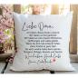 Preview: Kissen für Oma mit Spruch, Wir haben das Kissen umarmt, Größe: 40 cm x 40 cm, flauschige Oberfläche, wahlweise mit und ohne Kissenfüllung, Beispiel