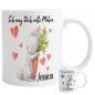 Preview: Tasse "Ich mag dich volle Möhre", Geschenk zu Ostern, inkl. Personalisierung, wahlweise rote oder blaue Herzen