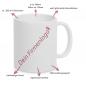 Preview: Hochwertige weiss-glänzende Keramiktasse mit Firmenlogo, Füllmenge ca. 330ml, beidseitiger Druck. Beispiel mit Firmenlogo im 3er Set, Besonderheiten