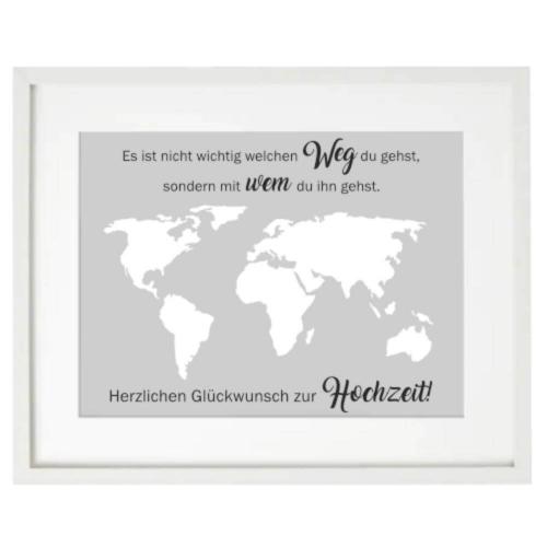 Geldgeschenk zur Hochzeit mit Spruch: Es ist nicht wichtig welchen Weg zu gehst, sondern mit wem du ihn gehst. Herzlichen Glückwunsch zur Hochzeit, originelle Geld Geschenkverpackung für eine Hochzeit, Größe: ca. 32cm x 42cm, Beispielbild