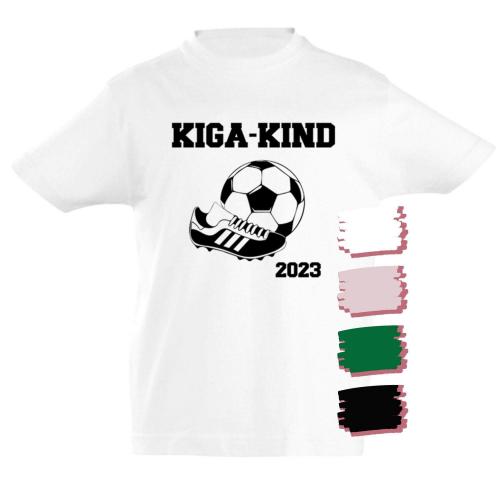 T-Shirt Kiga-Kind 2023 mit Fußball, 100% Baumwolle, verschiedene T-Shirt-Farben, Cover