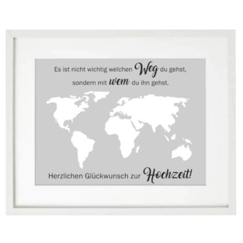 Geldgeschenk zur Hochzeit mit Spruch: Es ist nicht wichtig welchen Weg zu gehst, sondern mit wem du ihn gehst. Herzlichen Glückwunsch zur Hochzeit, originelle Geld Geschenkverpackung für eine Hochzeit, Größe: ca. 32cm x 42cm, Beispielbild