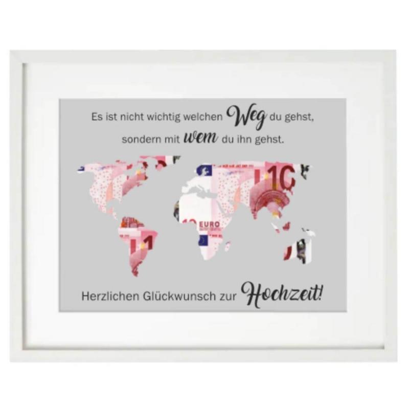 Geldgeschenk zur Hochzeit mit Spruch: Es ist nicht wichtig welchen Weg zu gehst, sondern mit wem du ihn gehst. Herzlichen Glückwunsch zur Hochzeit, originelle Geld Geschenkverpackung für eine Hochzeit, Größe: ca. 32cm x 42cm