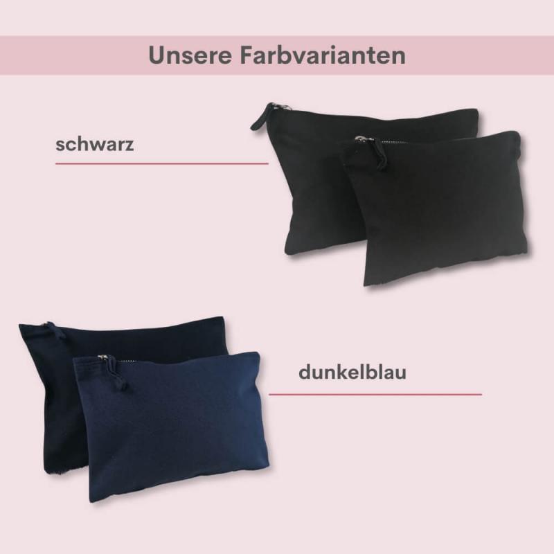 Kosmetiktasche, Kulturtasche mit Schriftzug Krimskrams mit Glitzerherz, wahlweise in dunkelblau oder schwarz, Farbvarianten