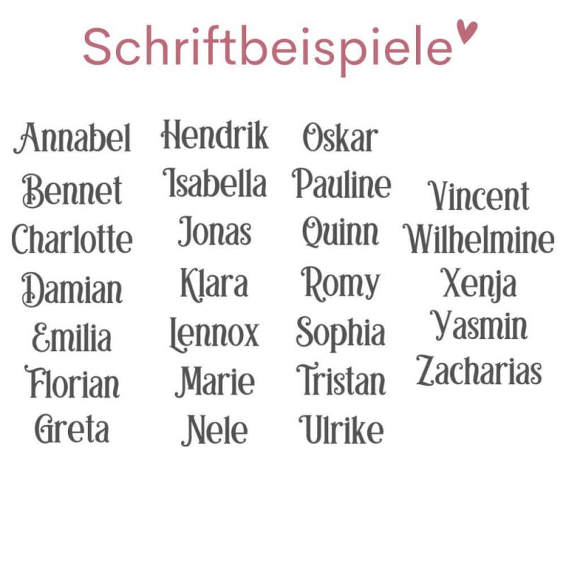 Nikolausstrumpf mit Wunschname, festliche Schrift, Weihnachtssocke mit Personalisierung aus Baumwolle und Leinen, Schriftbeispiele
