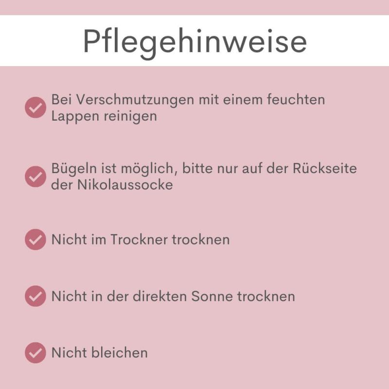 Nikolausstrumpf aus Jute mit Spruch Lieben Gruß vom Nikolaus, wiederverwendbare Geschenkverpackung, Pflegehinweise