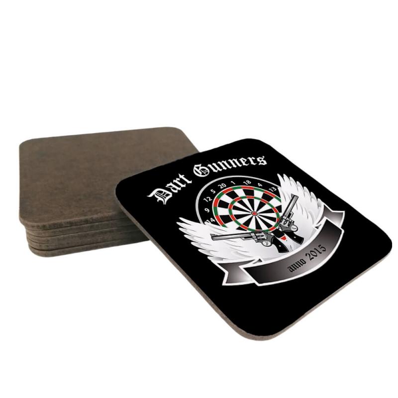 Untersetzer mit eurem Vereinslogo im 6er-Set, vollflächiger Druck möglich, Maße: 90 mm x 90 mm