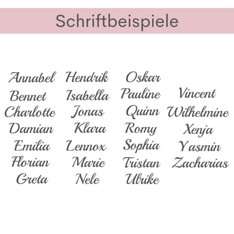 Beispielschrift für Namen und Hochzeitsdatum beim Geldgeschenk-Bilderrahmen „1 Universum, 8 Planeten, 6 Kontinente, 194 Länder“ von Majas Geschenkewelt